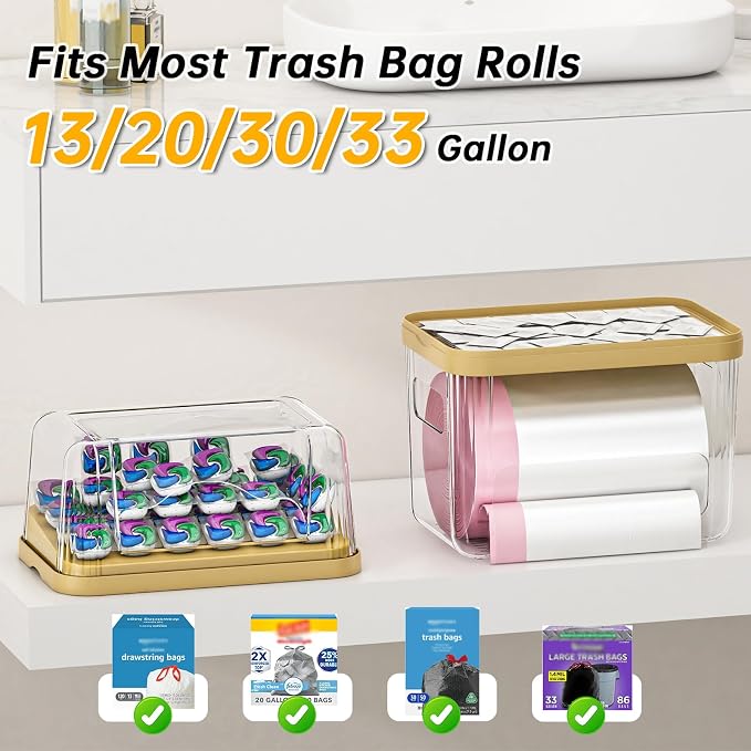 2-in-1 Trash Bag Dispenser & Laundry/Dishwasher Pods Container, Under Sink - Image 5