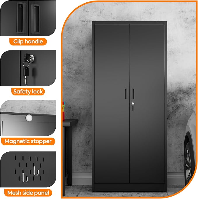 Metal Broom Closet Storage Cabinets - Image 4