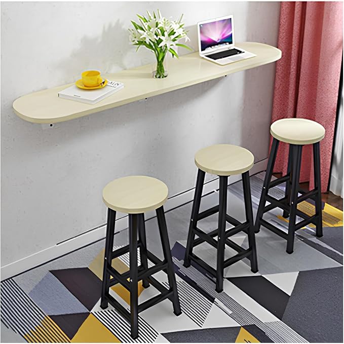 Hanging Home Narrow Long Table, Laundry Table Floating Countertop, Wall Mounted by YHKJLYH