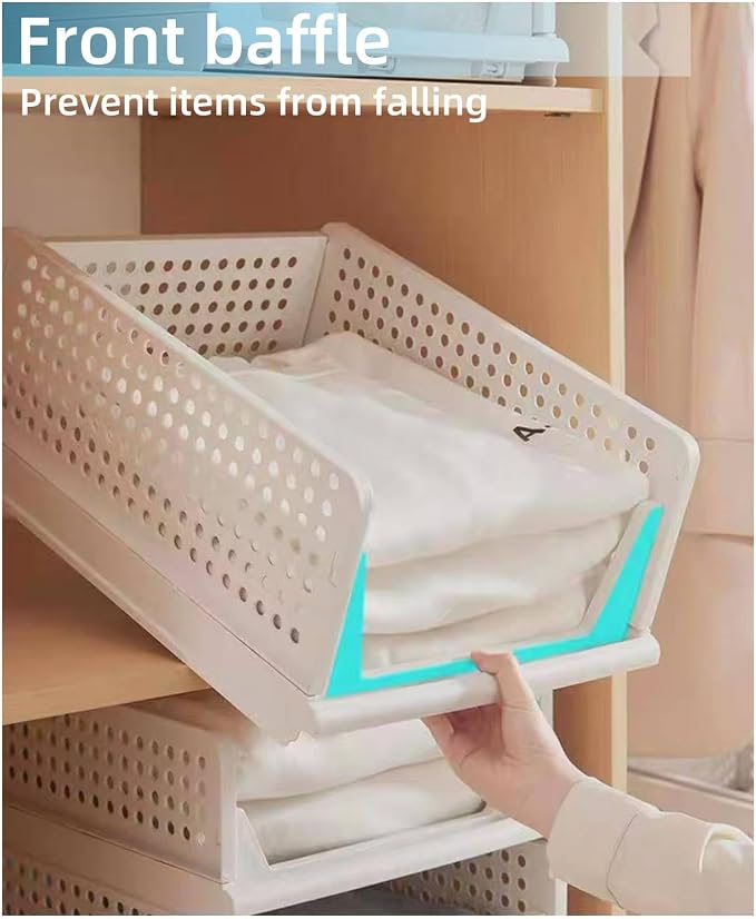 Multi-Functional Stackable Plastic Storage Baskets - Image 4