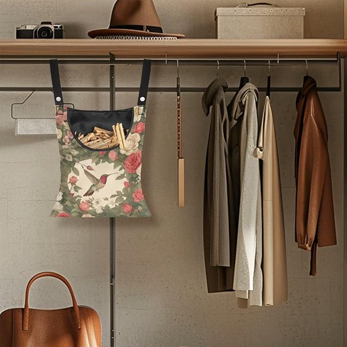 Clothes Pin Hanging Bag with Big Opening Storage Clothes Pins & Mini - Image 4