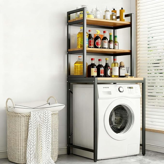 Space-Saving 3-Tier Over Washer and Dryer Storage Shelf, Heavy-Duty Over - Image 6
