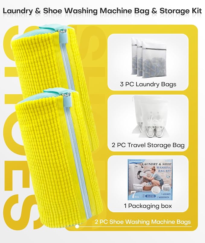 3-IN-1 Laundry & Shoe Washing Machine Bag Kit : Laundry Shoe Bag - Image 3
