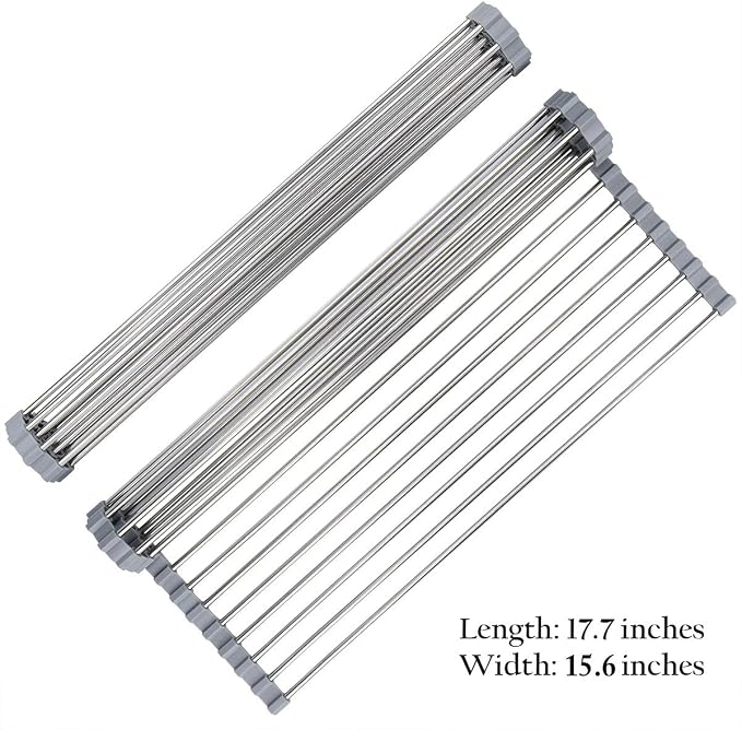Hhyn Roll Up Dish Drying Rack Over The Sink 17.7" x 15.6" - Image 3