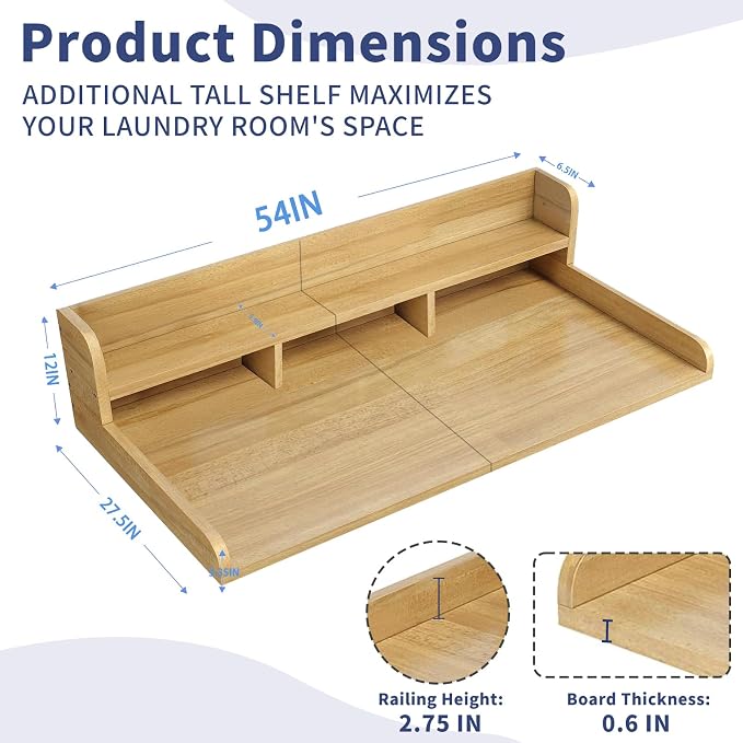 Washer Dryer Countertop with Shelf, Double Layer Organizer - Image 3