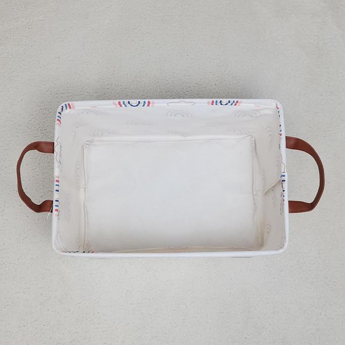 LANGYASHAN Rectangular Storage Bin Collapse Canvas Fabric Cartoon Storage Basket - Image 7