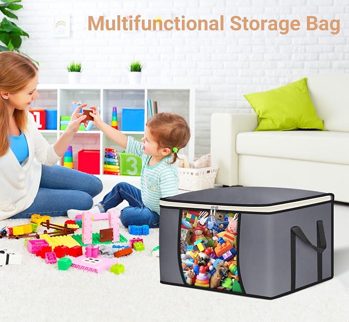 SLEEPING LAMB 65L Clothes Storage Bag, Breathable Blanket Storage Container and - Image 6