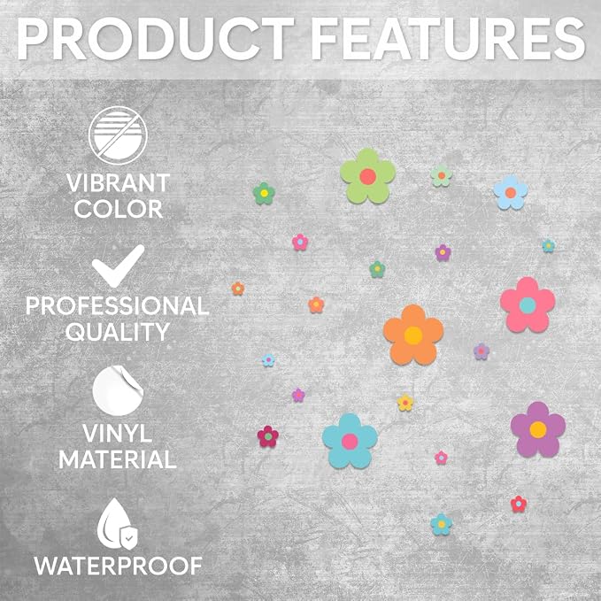 Pack 32 Sheets Colorful Flower Wall Sticker - Image 3