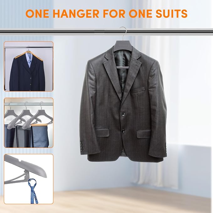 DEDU Suit Hangers for Men 40 Pack, Thick Plastic - Image 5
