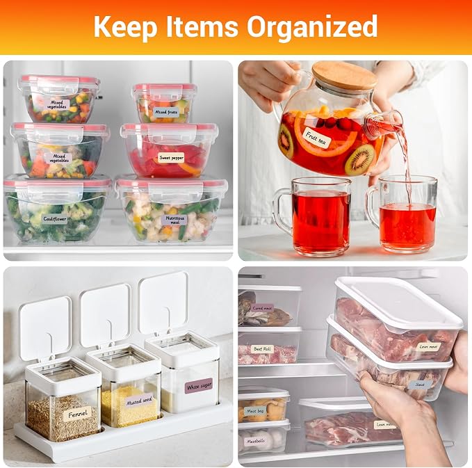 Segarty Labels for Food Containers, Reusable Removable Pantry Stickers for - Image 6