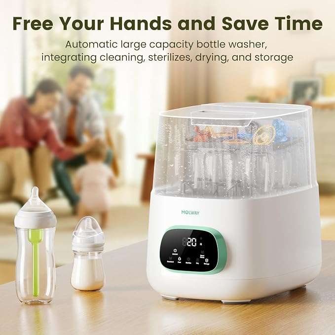 MOLWAY【Upgraded】Bottle Washer Pro, All-in-One Baby Bottle Washer and Sterilizer - Image 2