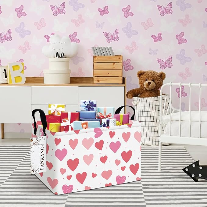 FANKANG Storage Bins, Nursery Hamper Canvas Laundry Basket Foldable - Image 4