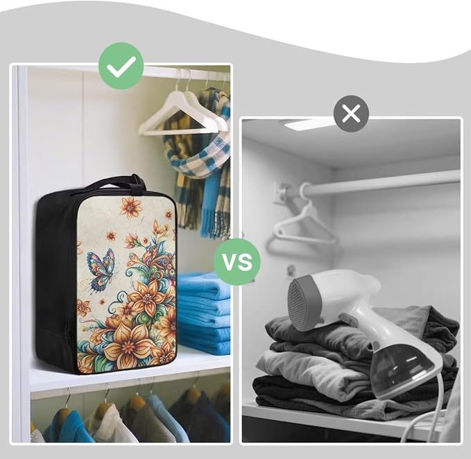 Butterfly Flower Steam Iron Storage Bag Foldable Portable Storage Case - Image 4