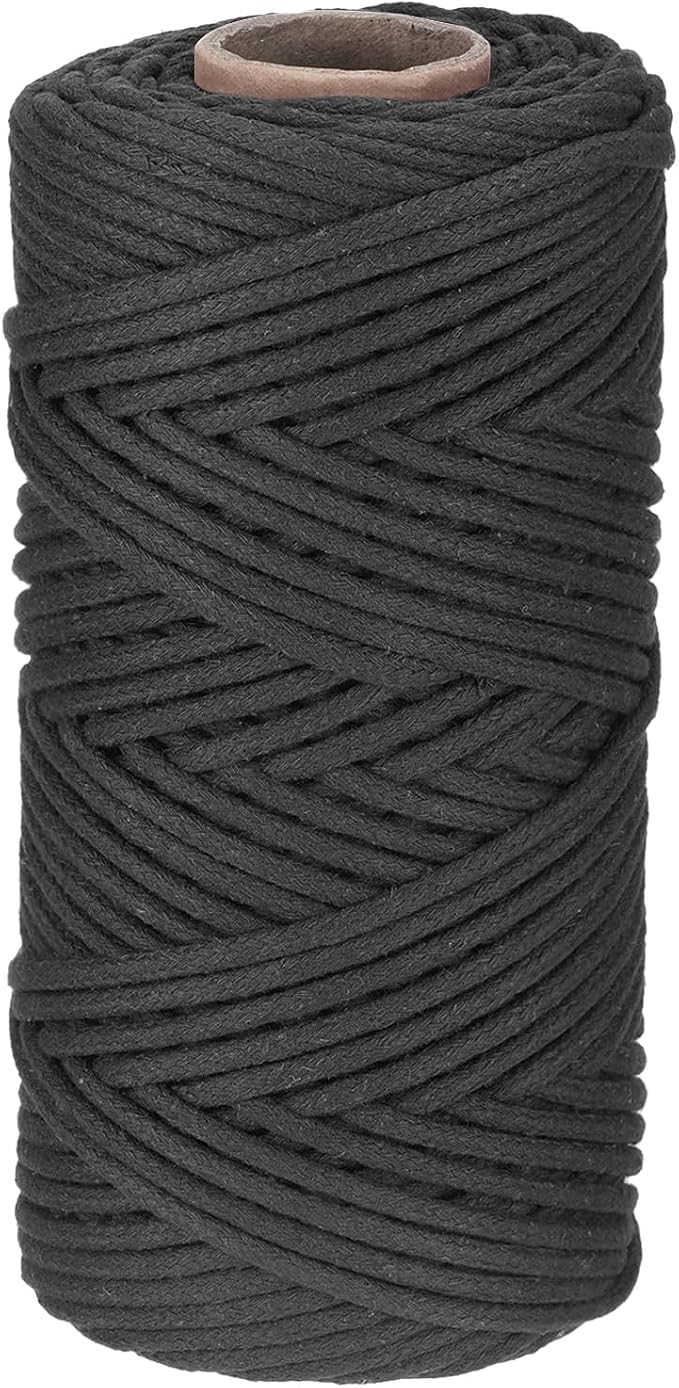 Rebower Macrame Cord 4mm x 109 Yard, Natural Cotton Macrame Rope Twisted by Rebower