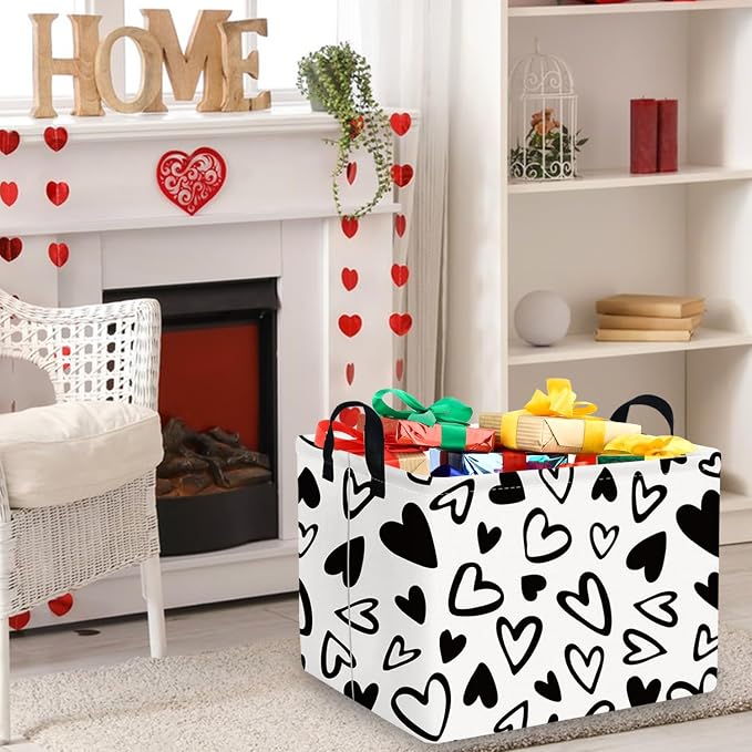 Rectangular Valentines Day Gift Basket Empty, Heart Gift basket Organizer Bins - Image 5