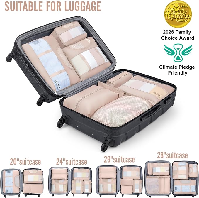 Veken 8 Set Packing Cubes, Cruise Ship Travel Essentials Accessories - Image 7