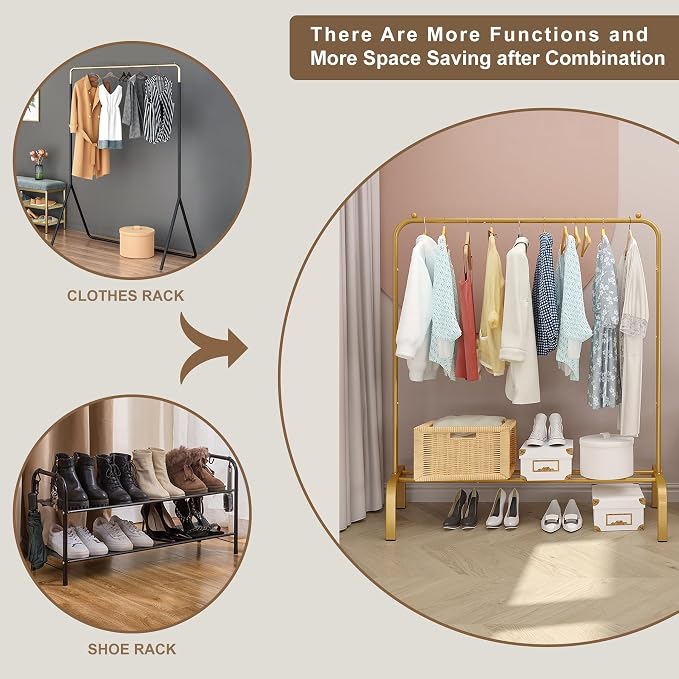 JIUYOTREE Metal 43.3 Inches Garment Rack - Image 6