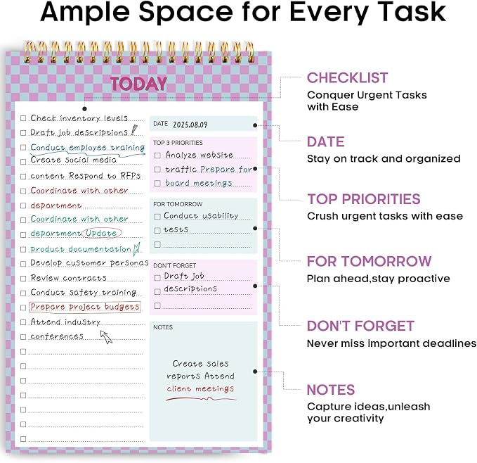 Taja 6 Pack of To Do List Notepad - Image 3