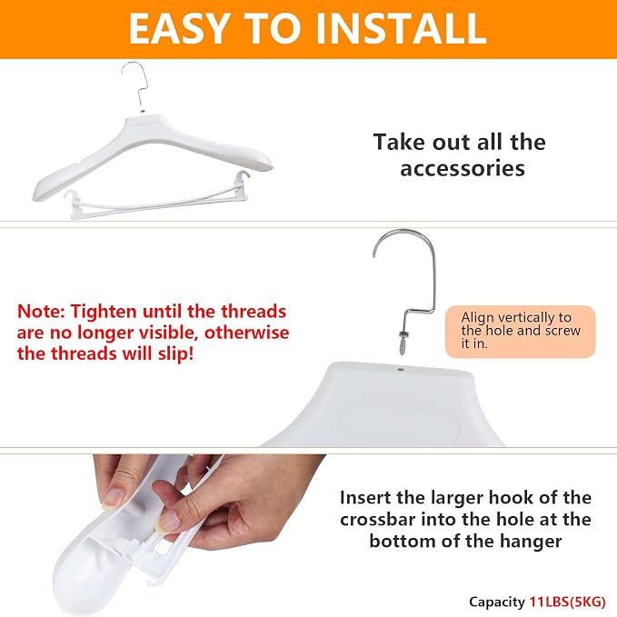 DEDU Suit Hangers for Men 6 Pack, Thick Plastic - Image 7