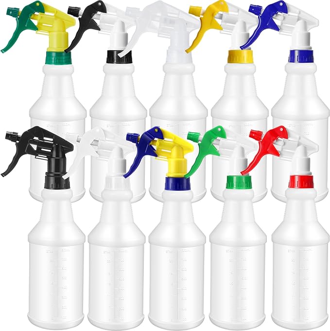 10 Pack Spray Bottles 16 oz Empty Water Spray Bottles by Gandeer