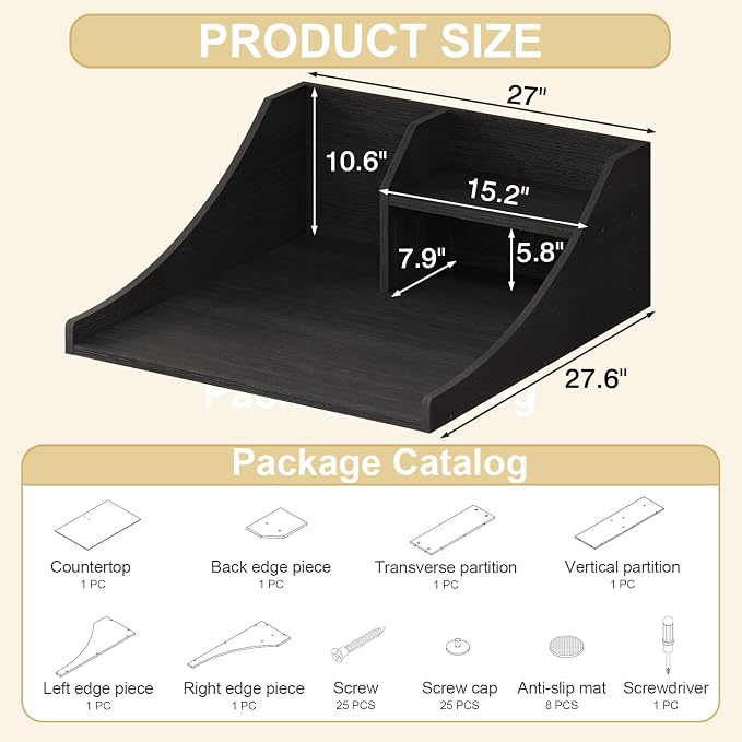Laundry Countertop Single, 2-Tier Washer Dryer Countertop Laundry Topper - Image 2
