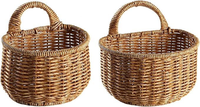 2 Wall Hanging Baskets Storage Basket Organizer by Bavokon