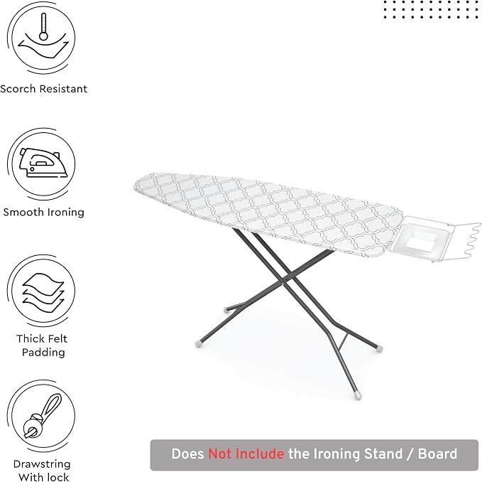Encasa XO Ironing Board Cover and Pad 54"x15" - Image 3
