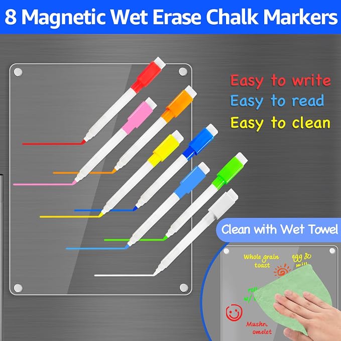 PigPotParty Clear Acrylic Magnetic Chore Chart and Blank Memo Whiteboard - Image 2