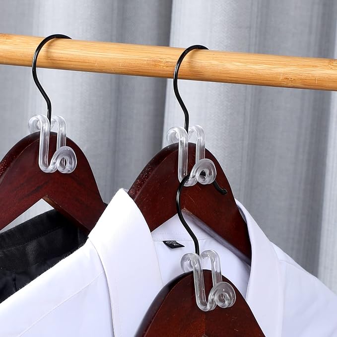Unittype 100 Pcs Transparent Plastic Clothes Hanger Connector Hooks, Heavy Duty - Image 6