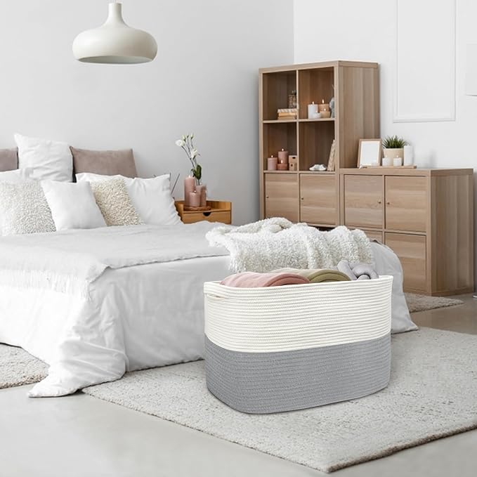XXXXL Blanket Basket, Extra Large Wicker Woven Blanket Pillow Storage Bin - Image 7