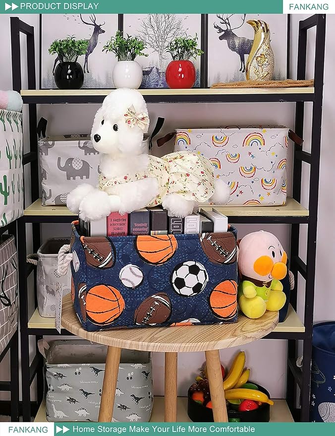 FANKANG Rectangular Laundry Basket Nursery Storage Fabric Storage Bin Storage - Image 4