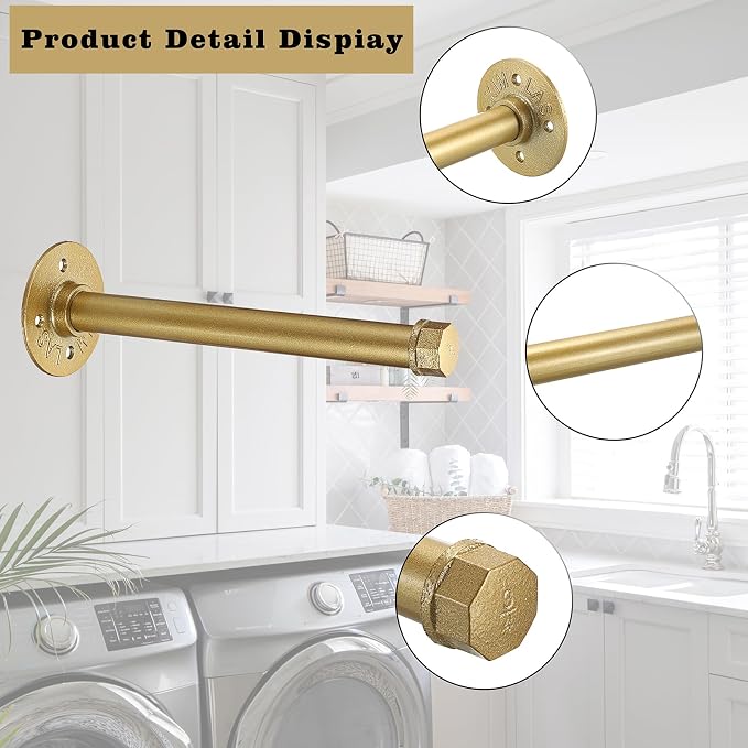 Sumnacon 2 Pcs 10 Inch Industrial Pipe Clothes Bar - Image 4