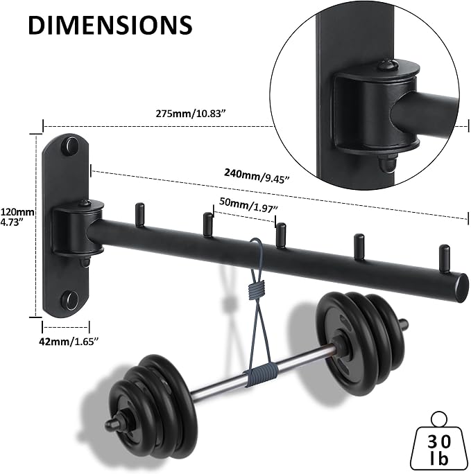 Swing Clothes Hanger Rack, Garment Racks Folding Clothes Bar Wall Mounted - Image 7