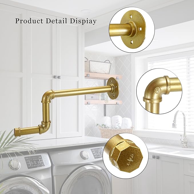 Sumnacon 2 Pcs 15 Inch Industrial Pipe Clothes Bars - Image 4