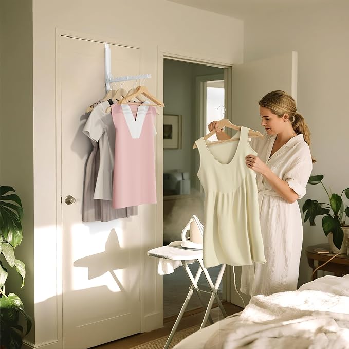 Over The Door Hanger Folding Clothes Drying Rack, Double Fold Hanging Door - Image 8