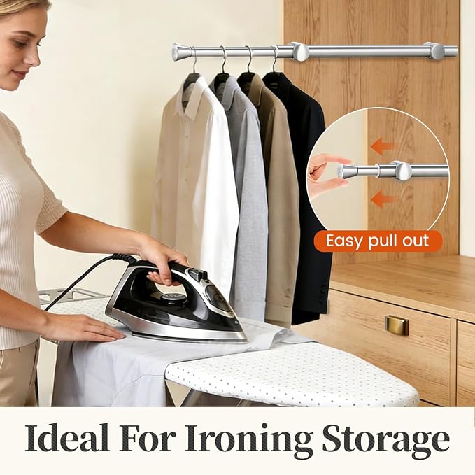 1Pcs Valet Rod for Closet Pull Out, Adjustable Heavy Duty Closet Valet Rod - Image 4