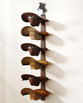 Cowboy Hat Rack for Wall – 3-Piece Wooden & Metal Western Hat Holder, Rustic by TIPSYTREE