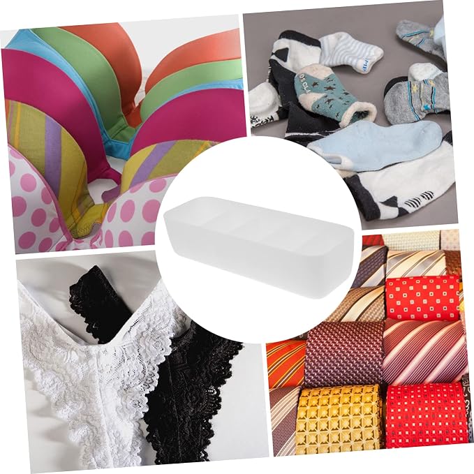 2pcs Socks Container Storage Box Sections Plastic Stackable Drawer Organizer - Image 9