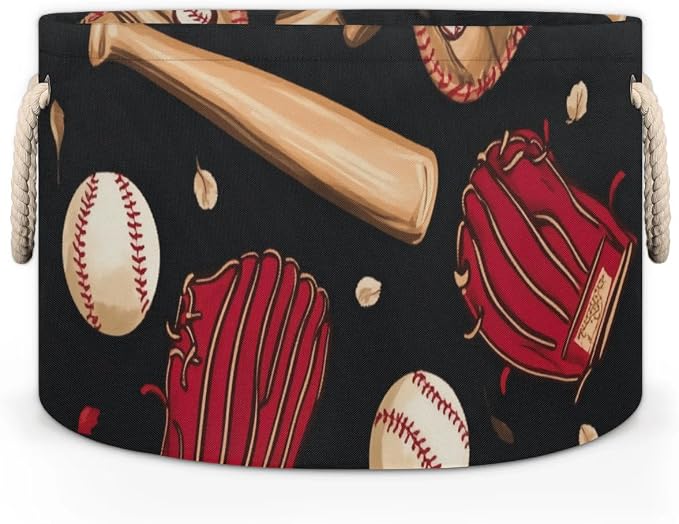Baseball Bat Storage Basket Glove Balls Foldable Storage Bin - Image 4