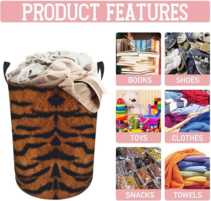 Tiger Texture Laundry Hamper Bag - Image 8