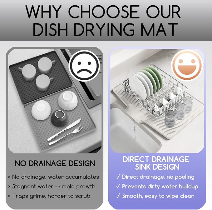 Large Premium Silicone Dish Drying Mat - Image 7