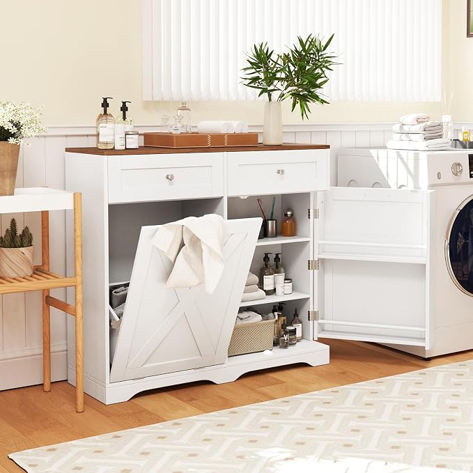 LOKO Tilt Out Trash Can Cabinet, Kitchen Island - Image 4
