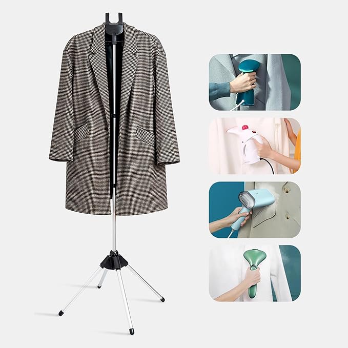 Handheld Garment Steamer Rack, Steamer Hanger Stand, Telescopic Foldable - Image 4