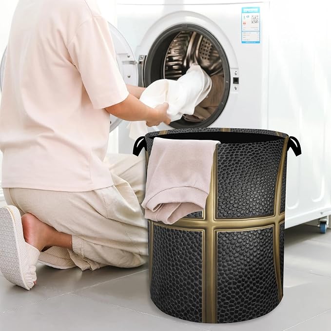Basketball Gold Laundry Basket, Foldable - Image 7