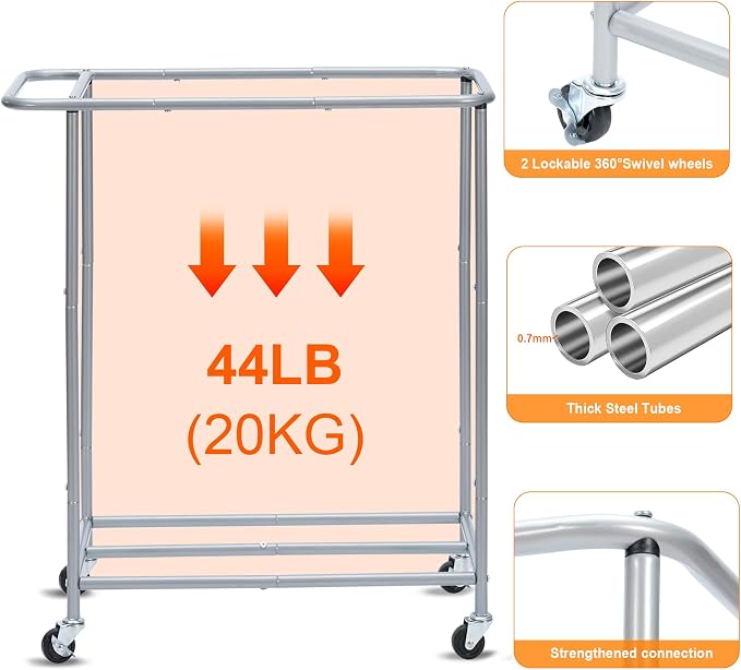 Heybly Laundry Basket, 2 x 18.5 Gal Laundry Separator Hamper - Image 6
