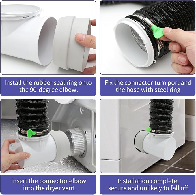 4inch 10FT Dryer Vent Hose for Tight Space, 90 Degree Dryer Vent Elbow - Image 4