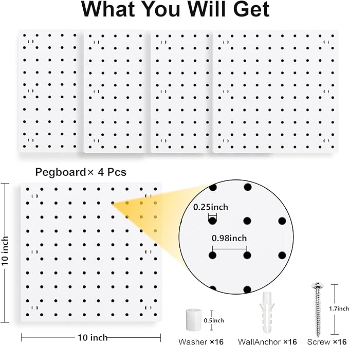 Pegboards, Pegboard Wall Organizer Panels, Peg Boards - Image 2