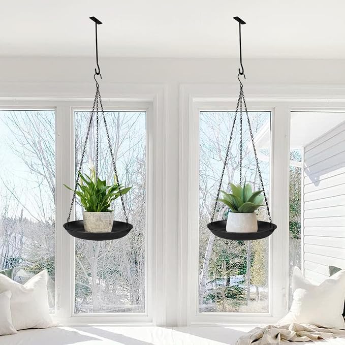 ARTORA Metal Plant Hanger, Indoor Decorative Wall Plant Hanging Basket Black - Image 5