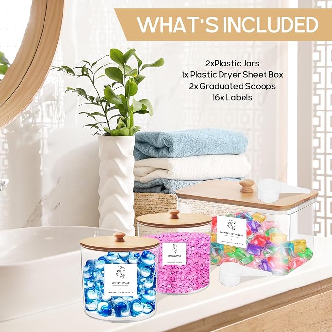 3 Pack Laundry Room Organization Storage Containers - Image 4