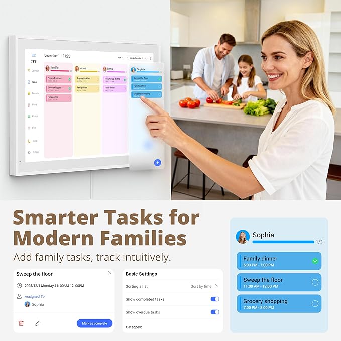 Digital Calendar 27 Inch Touch Screen, Electronic Wall Calendar Chore Chart - Image 5